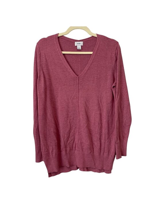 Old Navy Sweaters - Old Navy Womens V-Neck Long Sleeve Lightweight Knit Sweater Pink  Size L